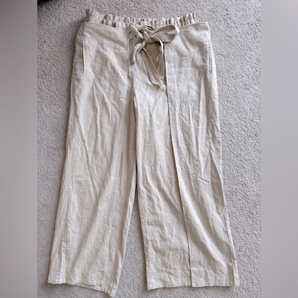 Corpcore Midnight Velvet Linen Blend Wide Leg Wrap Pants Coastal - Picture 12 of 13